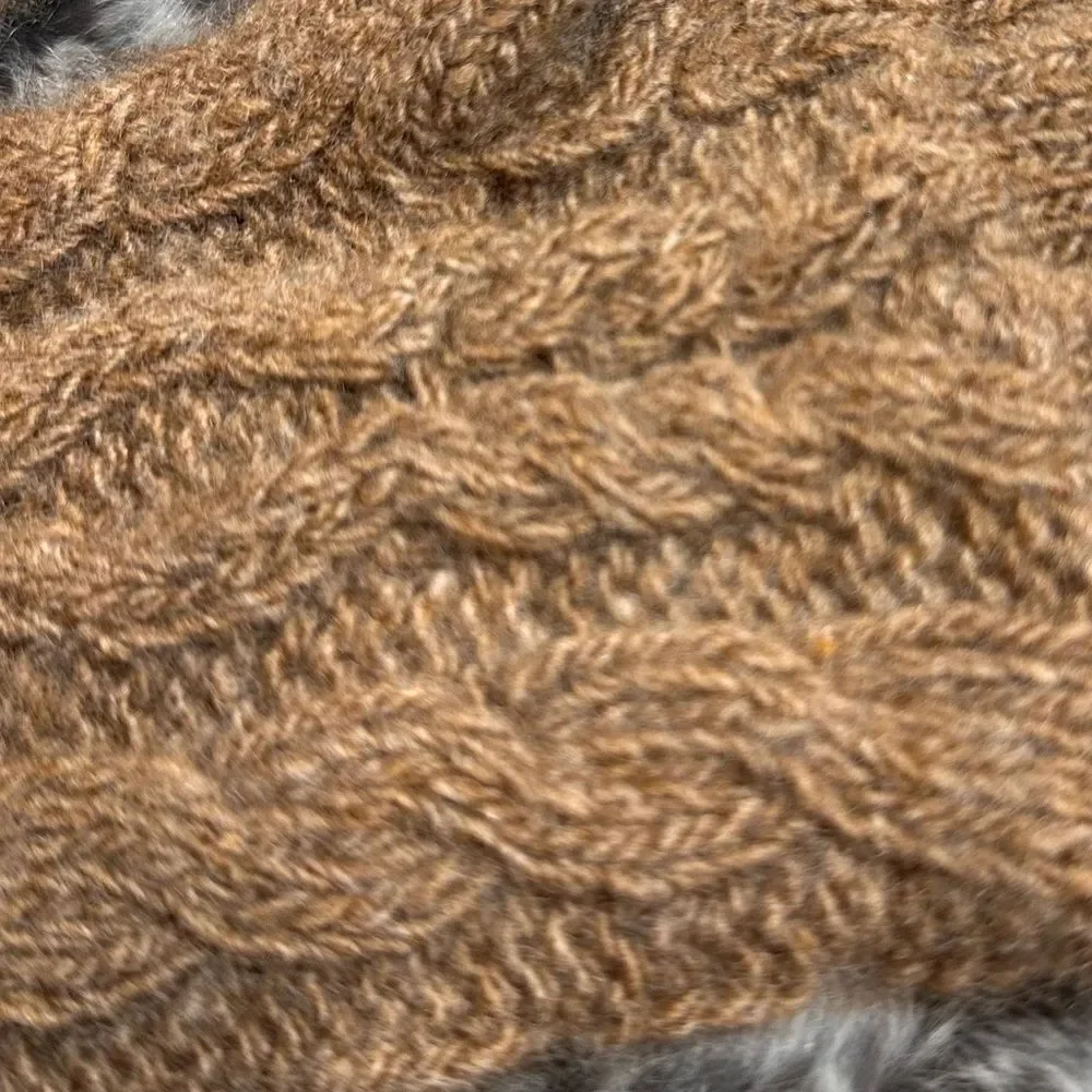 *Ralph Lauren Blue Label Caramel Cashmere Blend Cable Knit Fingerless Gloves